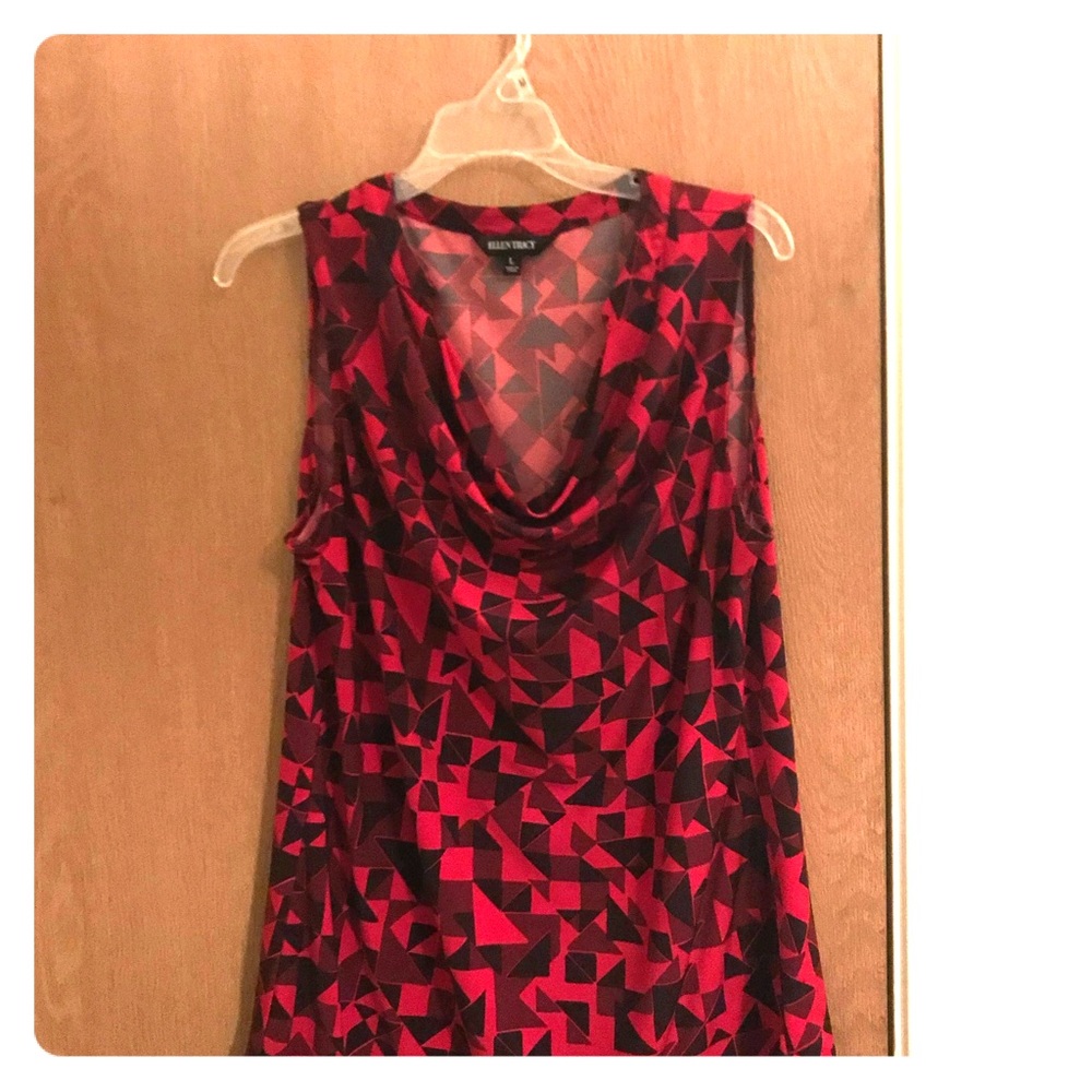 Red and black slinky material tank